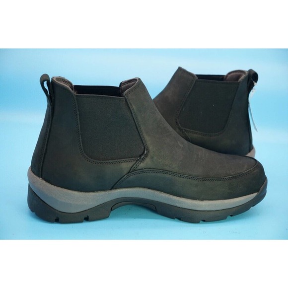 Duluth Trading Wild Boar Suede Anti Slip Ankle Boots Black Pull On 13E Wide main image 6